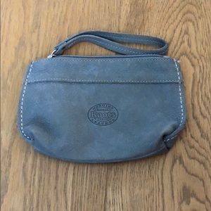 So soft! Grey leather wristlet